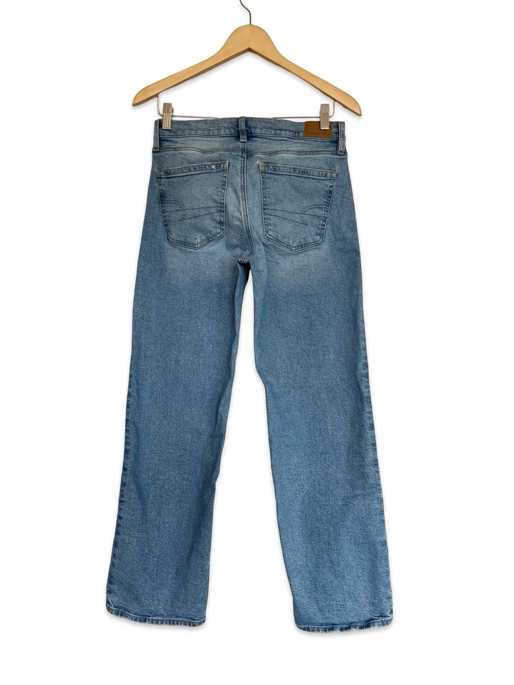 American Eagle Stovepipe Strigid wide leg jeans Size 0 Light wash Casual Loose - Picture 7 of 11